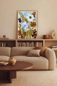 Textured Floral Harmony | Blue Brown