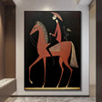 Textured Equestrian Charm | Red Black