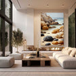 Textured Coastal Rocks | Beige Blue