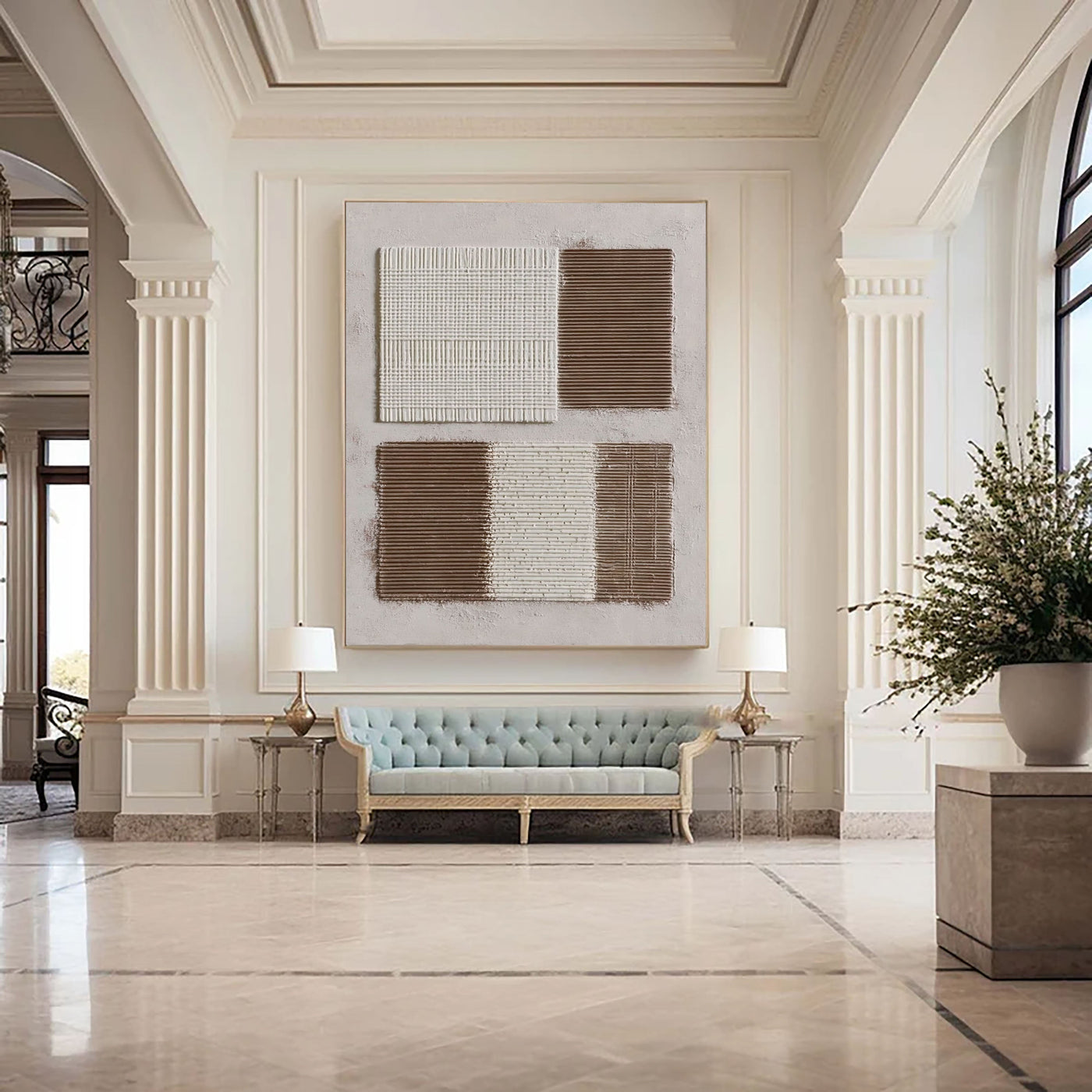 Textured Geometric Minimalism | Beige Brown