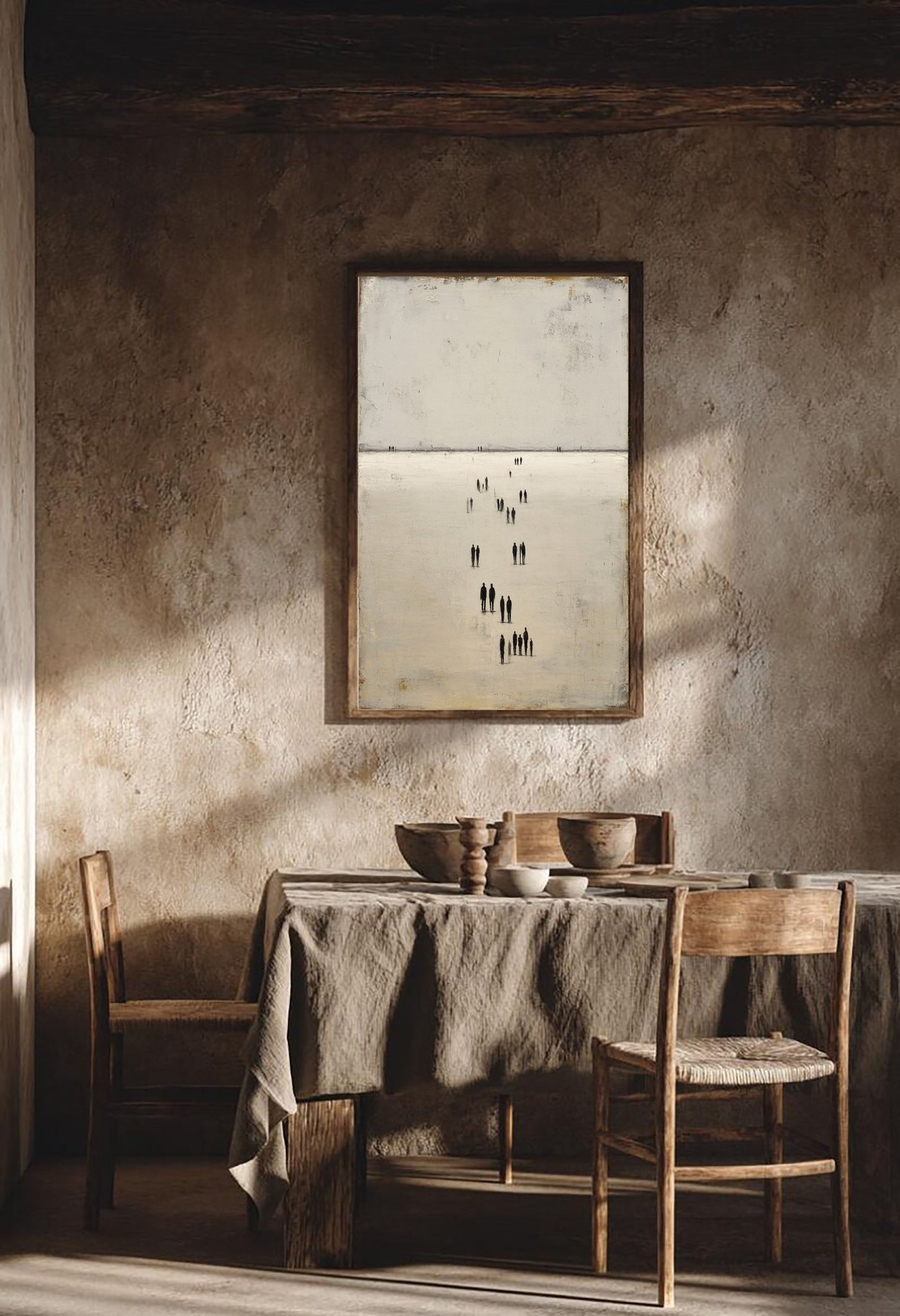 Textured Figure Serenity | Beige Black