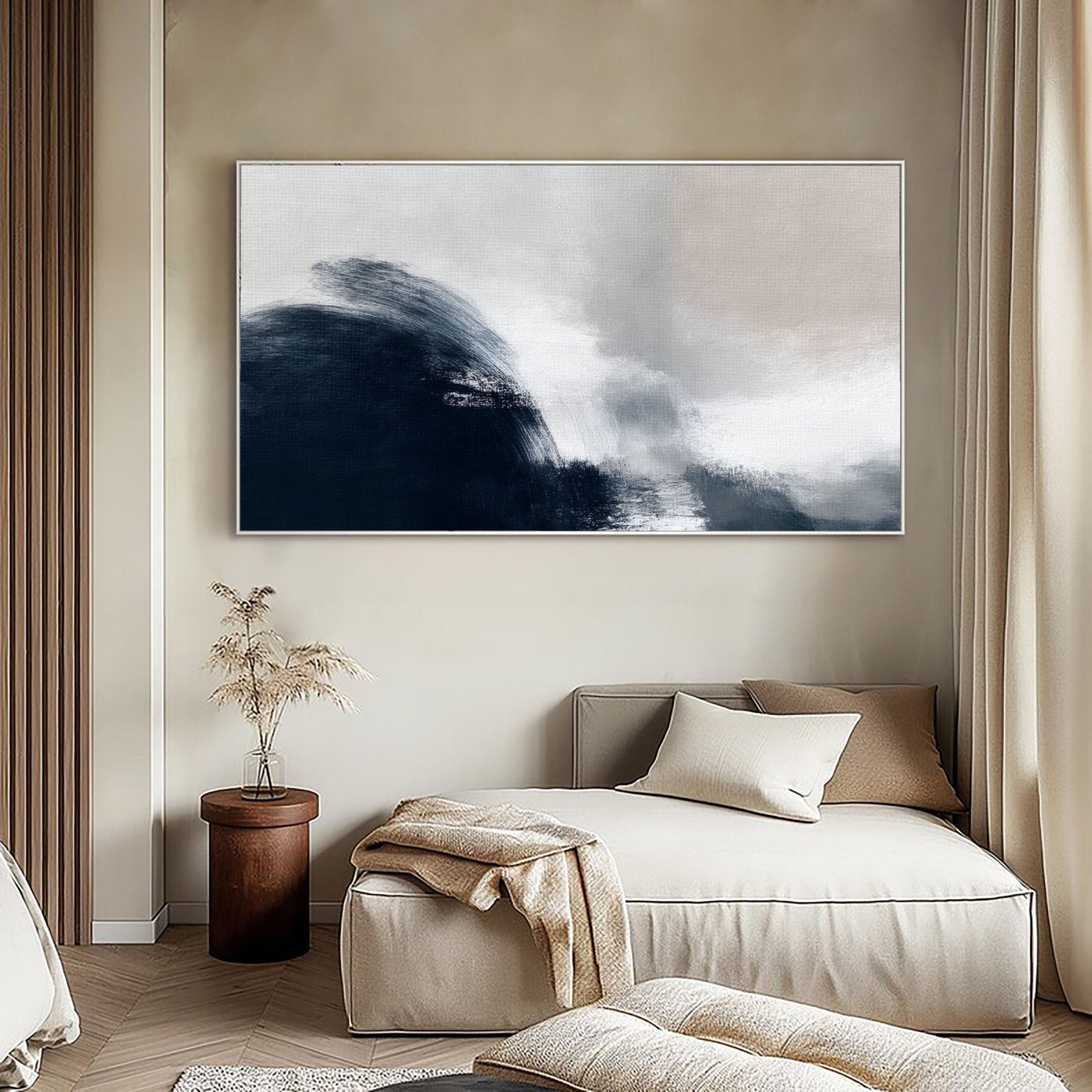 Textured Misty Peaks | Indigo Taupe