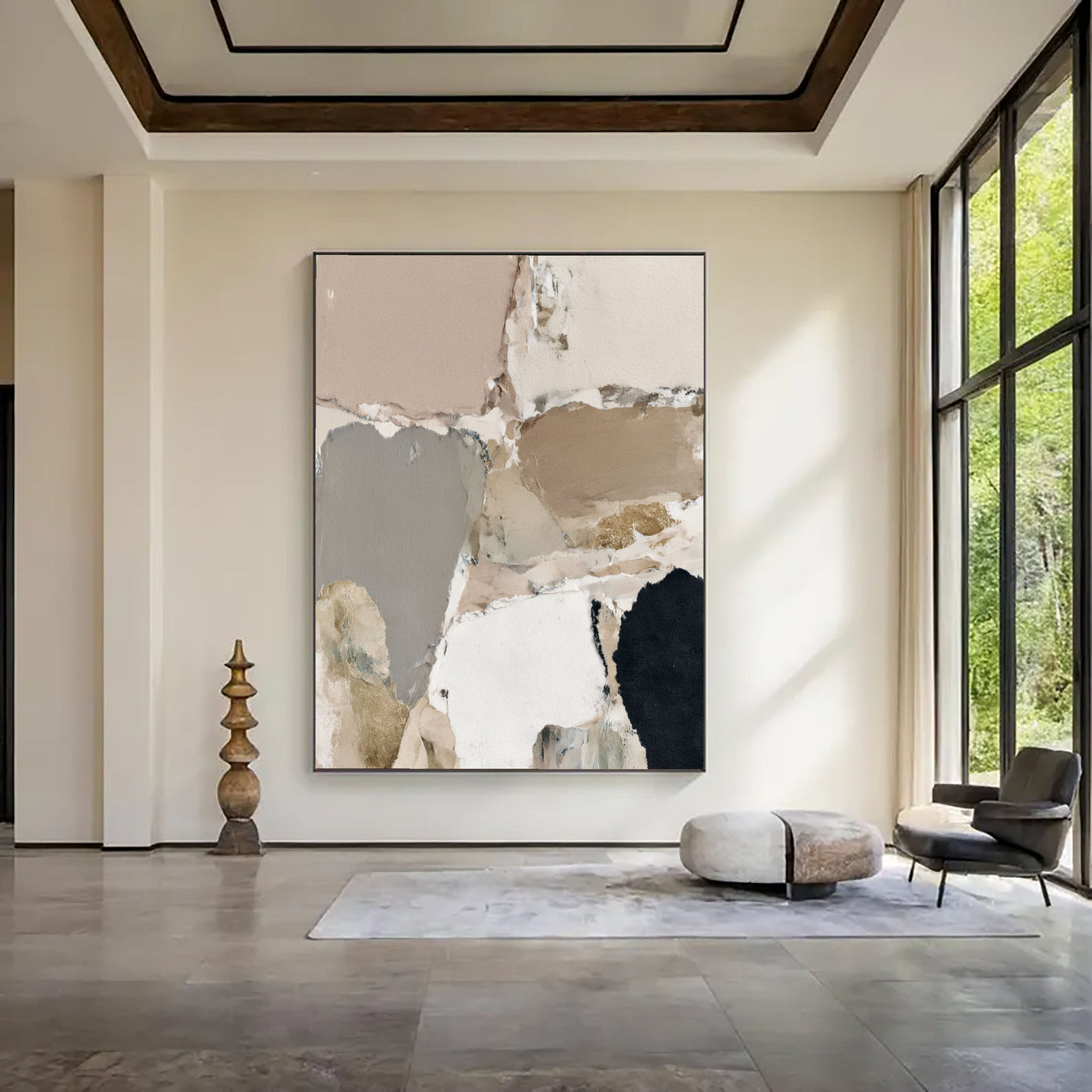 Textured Neutral Opulence | Gold Accent