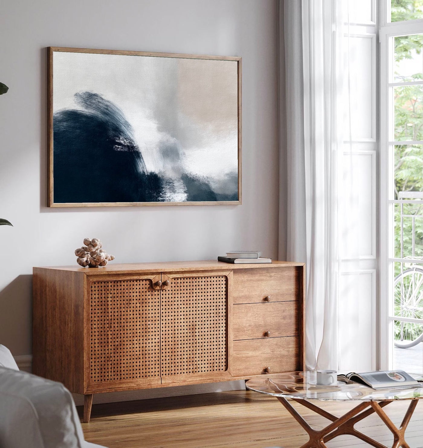 Textured Misty Peaks | Indigo Taupe