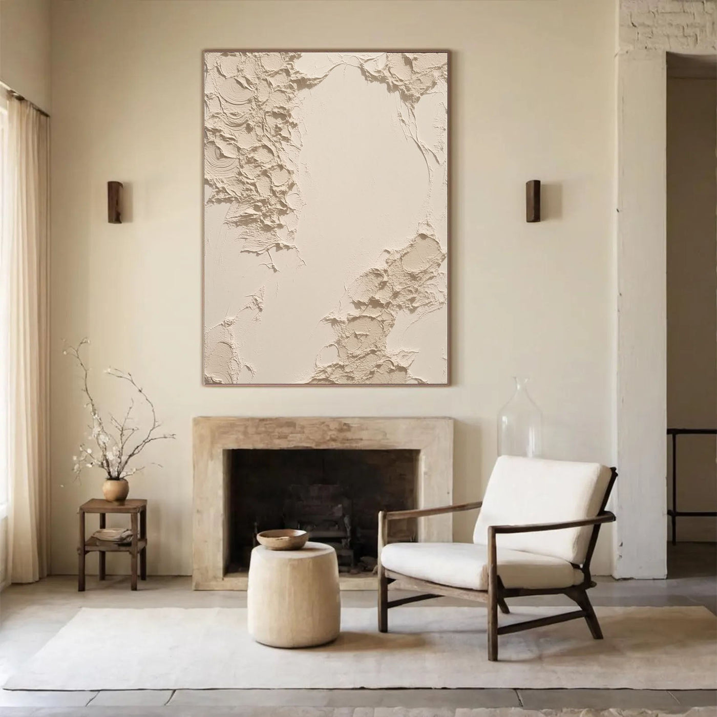 Textured Cream Embrace | Soft Void
