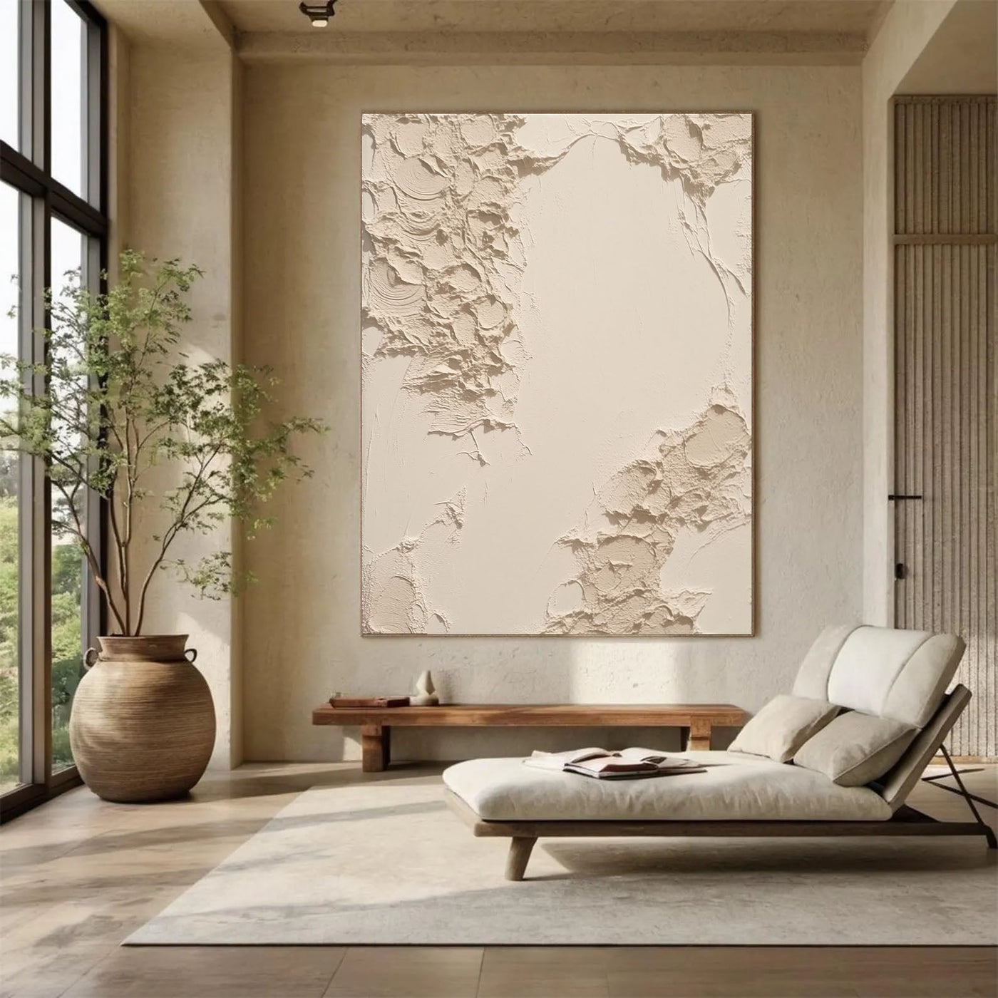 Textured Cream Embrace | Soft Void