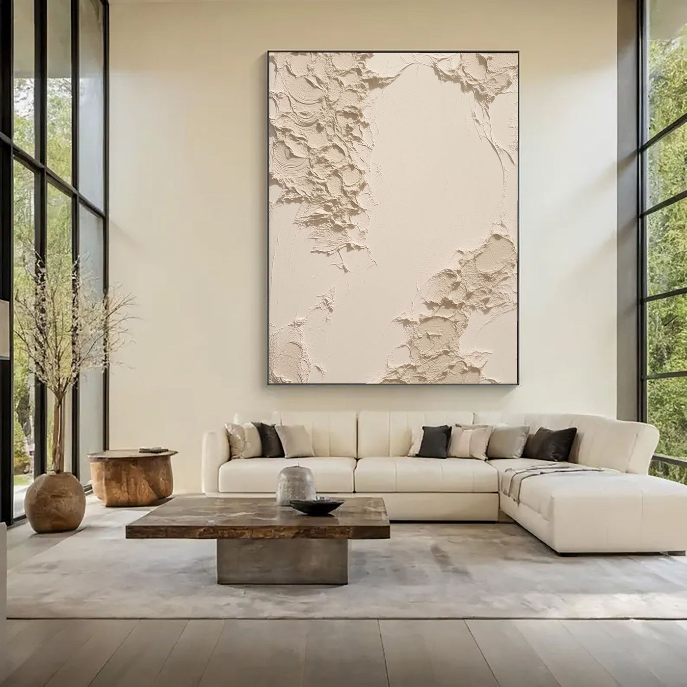 Textured Cream Embrace | Soft Void