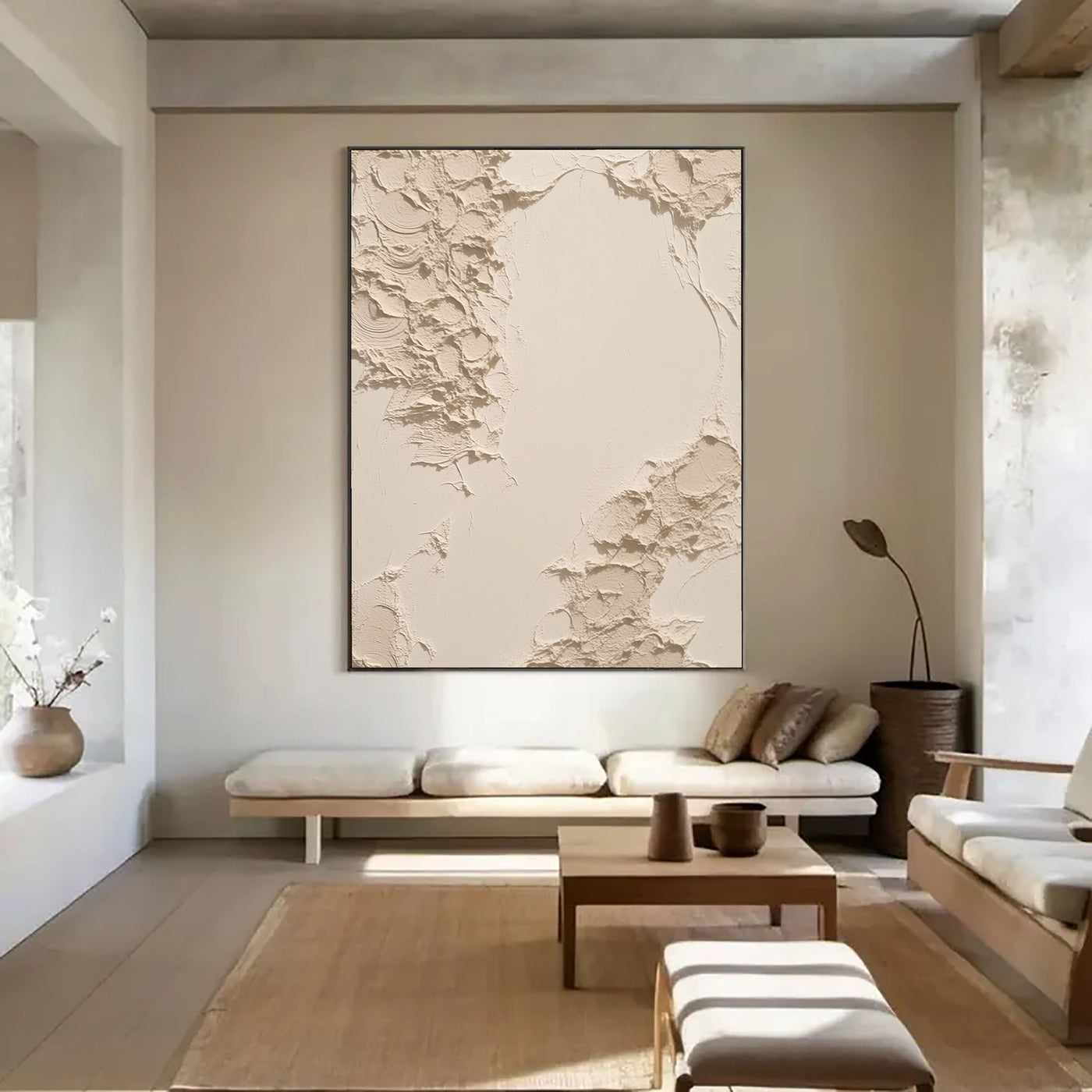 Textured Cream Embrace | Soft Void
