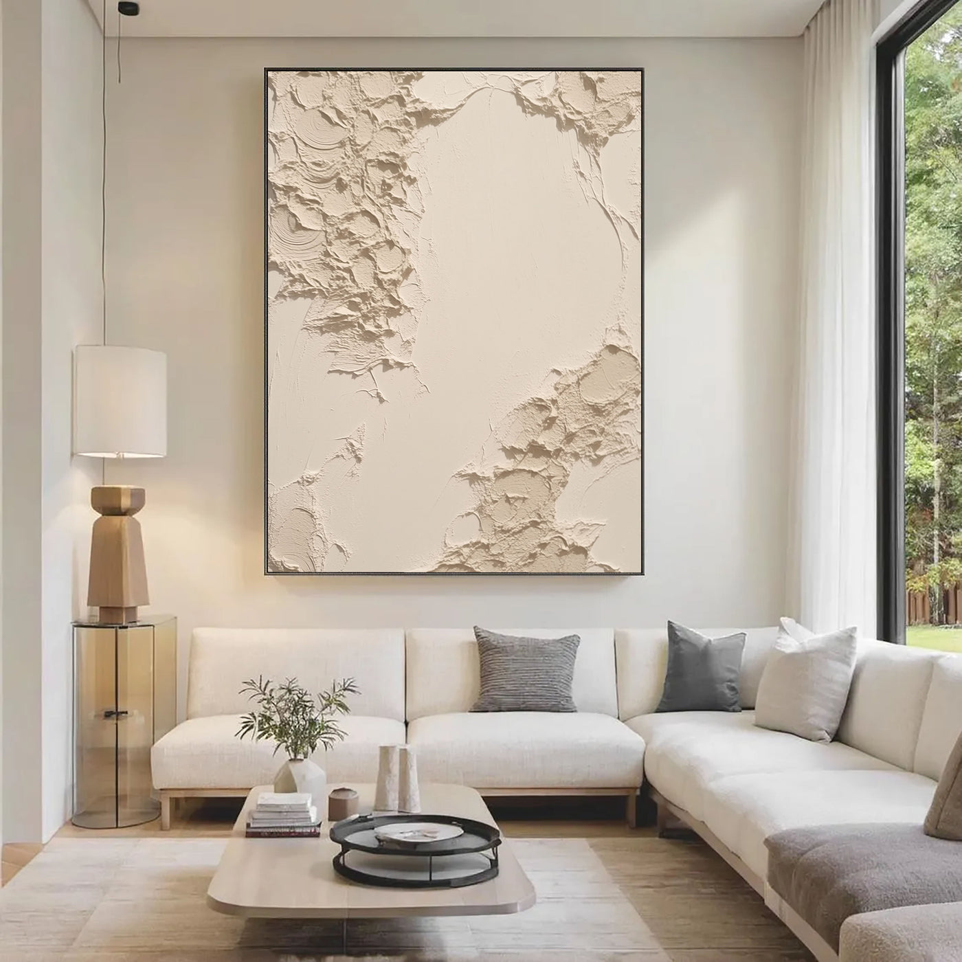Textured Cream Embrace | Soft Void