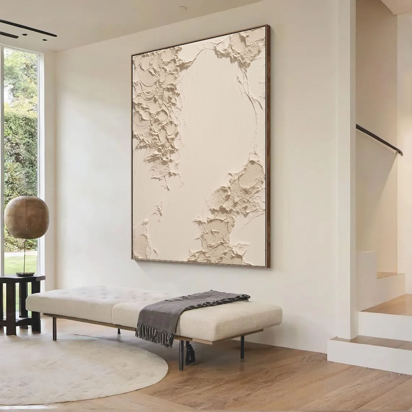 Textured Cream Embrace | Soft Void