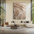 Textured Earthy Relief | Beige Wave