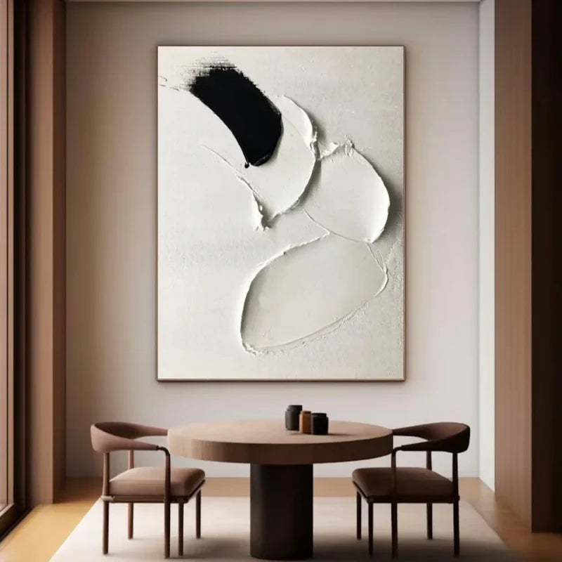 Black and White Minimalist Textured Wall Art #MT002