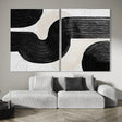 Bold Monochrome Curves | Textured Flow