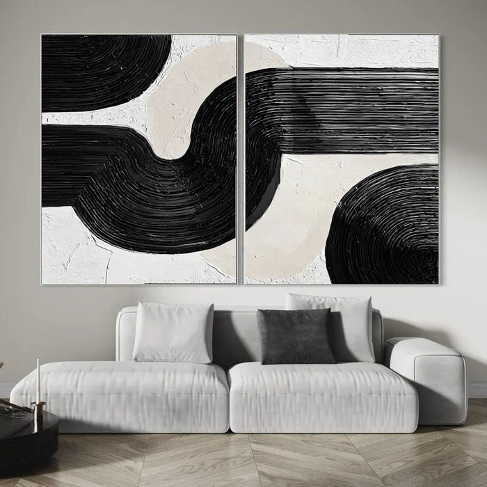 Bold Monochrome Curves | Textured Flow