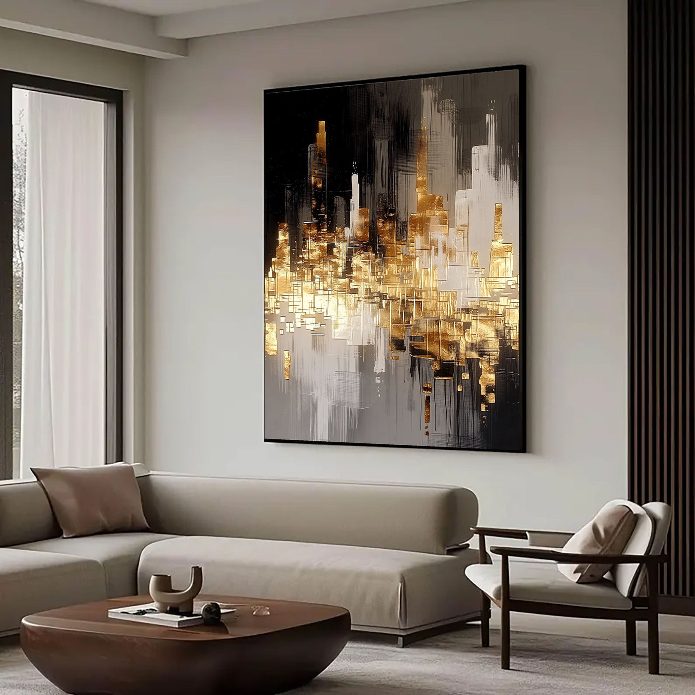 Gilded City Skyline | Night Reflections