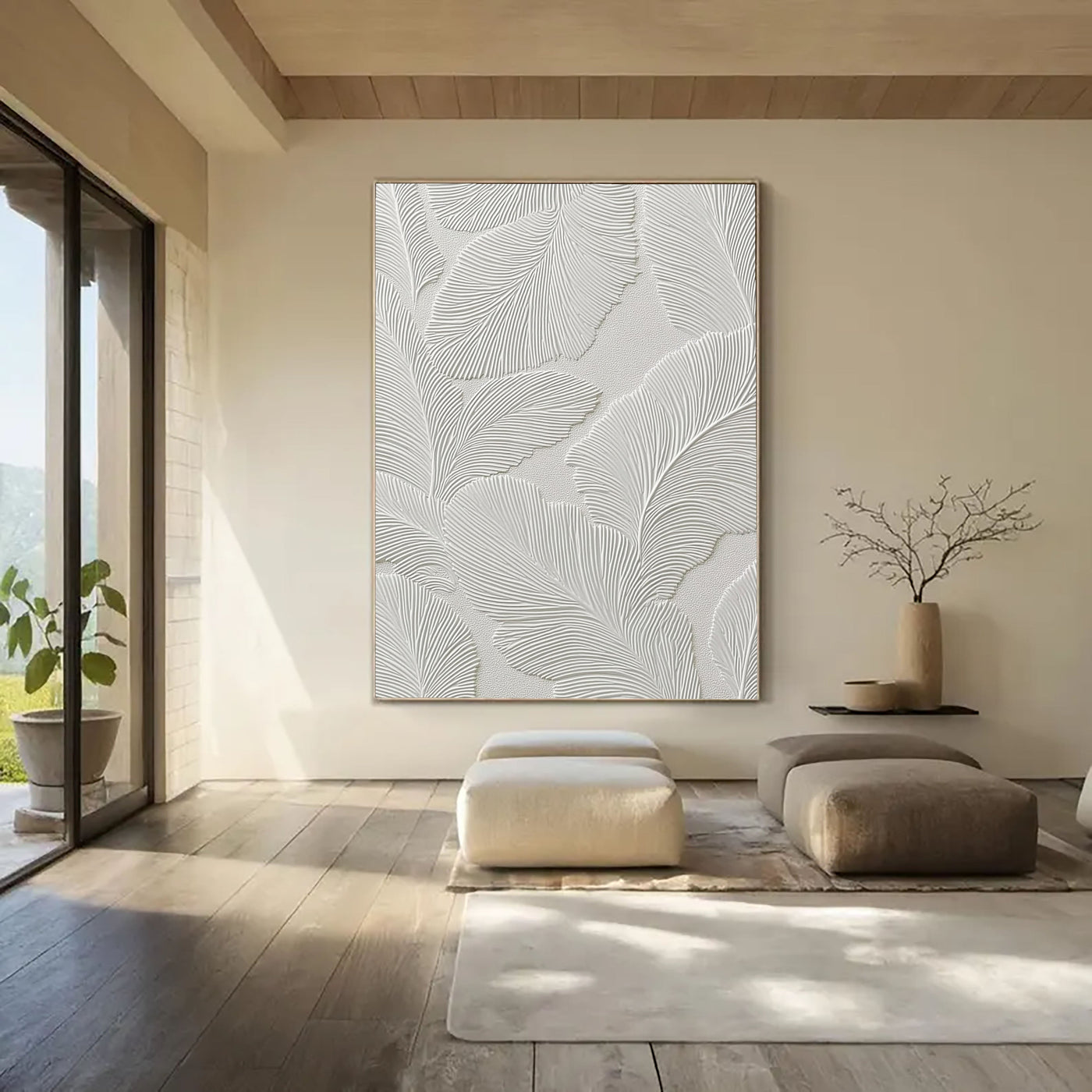 Textured Feather Grace | Ivory White