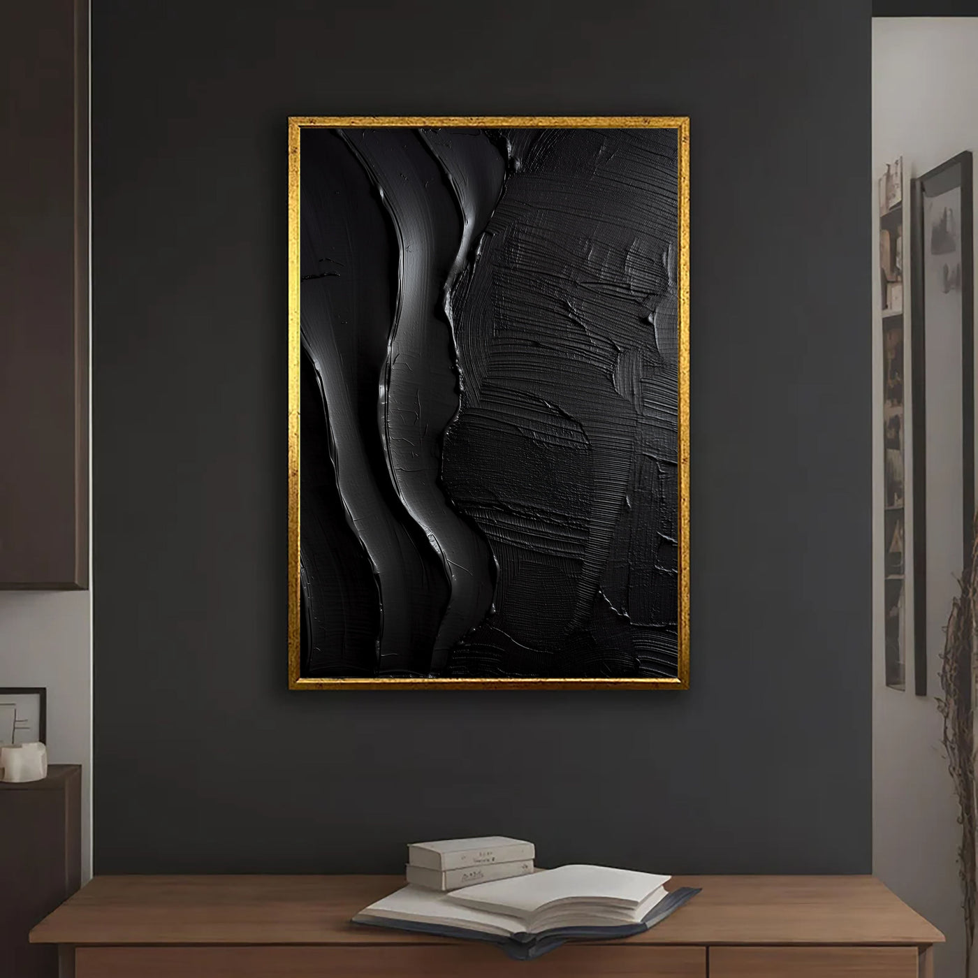 Monochrome Texture Flow | Dark Brush Surge