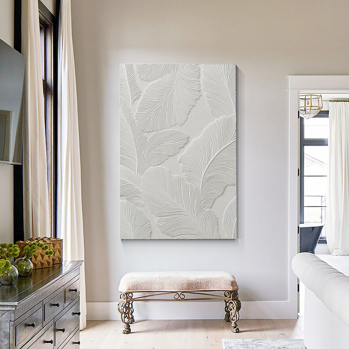 Textured Feather Grace | Ivory White
