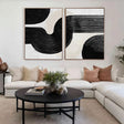Bold Monochrome Curves | Textured Flow
