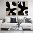 Bold Monochrome Forms | Abstract Duo