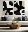 Bold Monochrome Forms | Abstract Duo