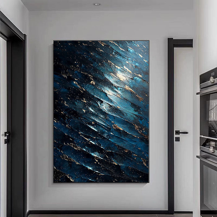 Textured Midnight Tide | Gilded Ripples