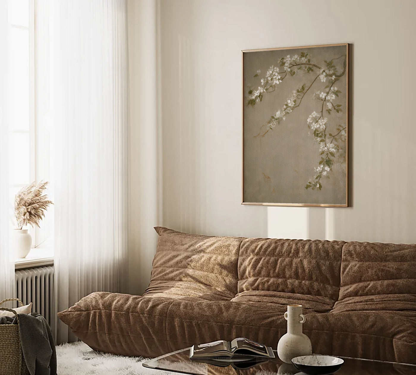 Textured Blossom Branches | Ivory Taupe
