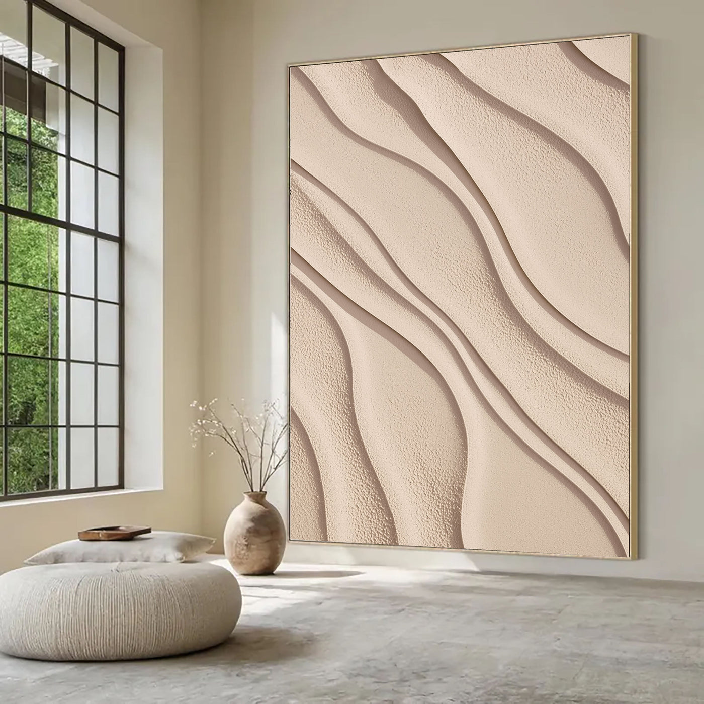 Sculpted Sand Ripples | Soft Beige Flow