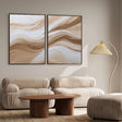 Textured Beige Waves | Flowing Lines