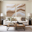 Textured Beige Waves | Flowing Lines