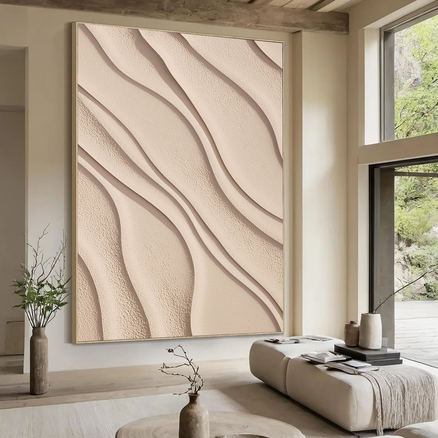 Sculpted Sand Ripples | Soft Beige Flow
