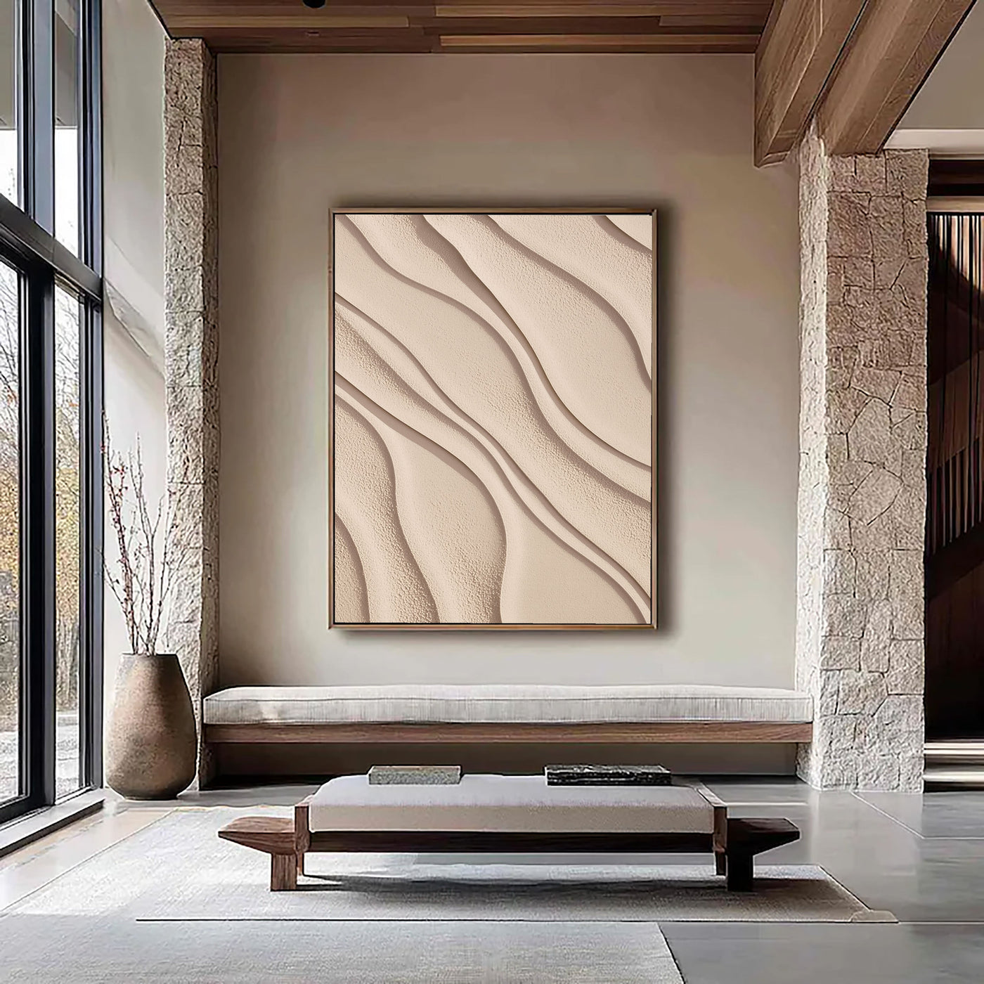 Sculpted Sand Ripples | Soft Beige Flow