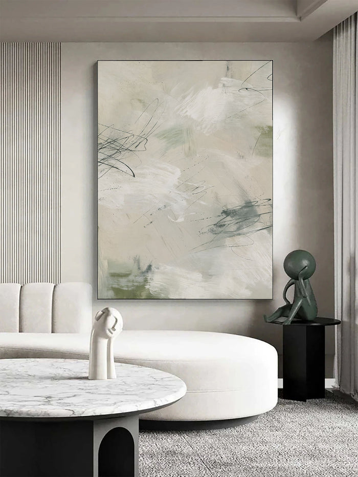Serene Gestural Abstraction | Sage Hues