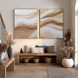 Textured Beige Waves | Flowing Lines