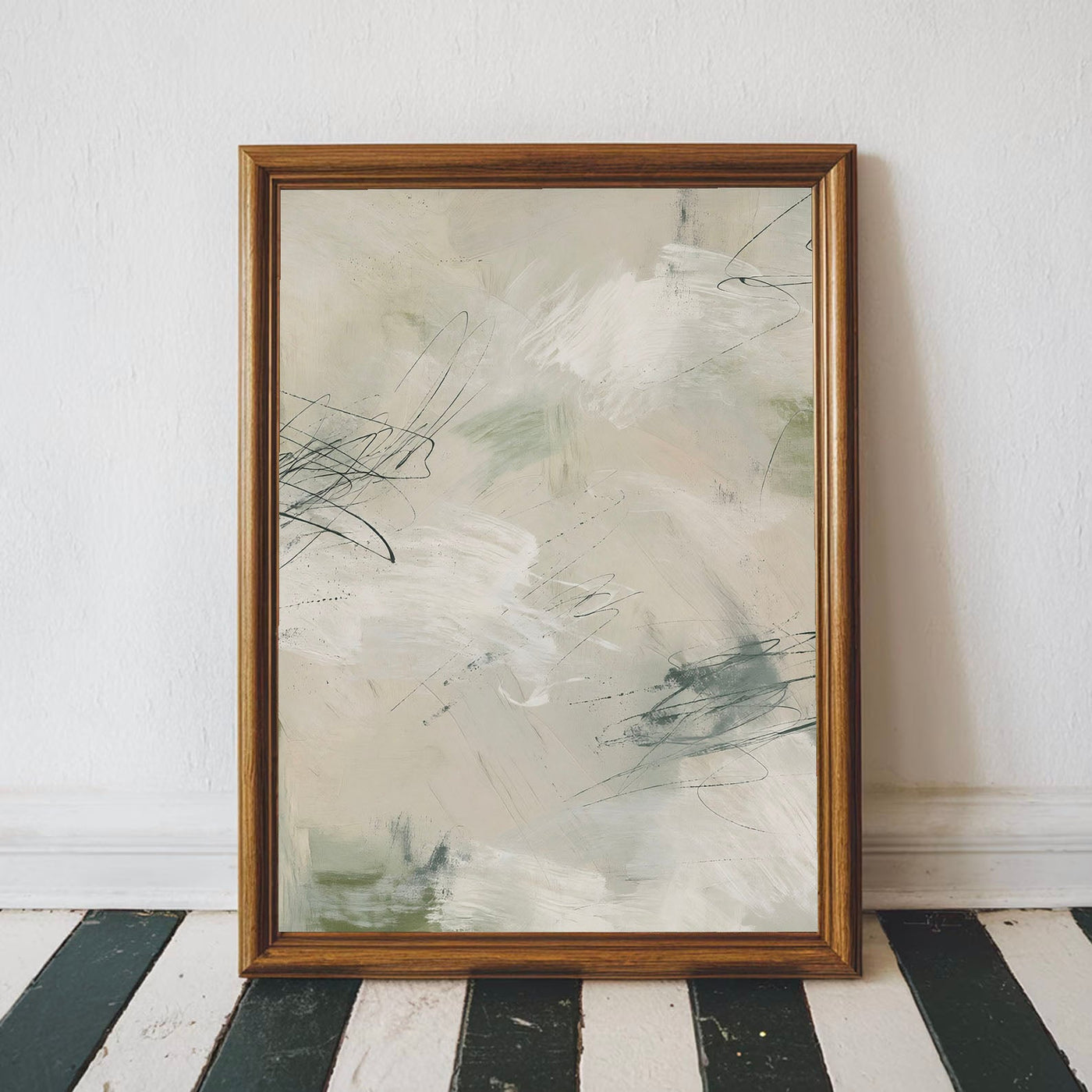 Serene Gestural Abstraction | Sage Hues