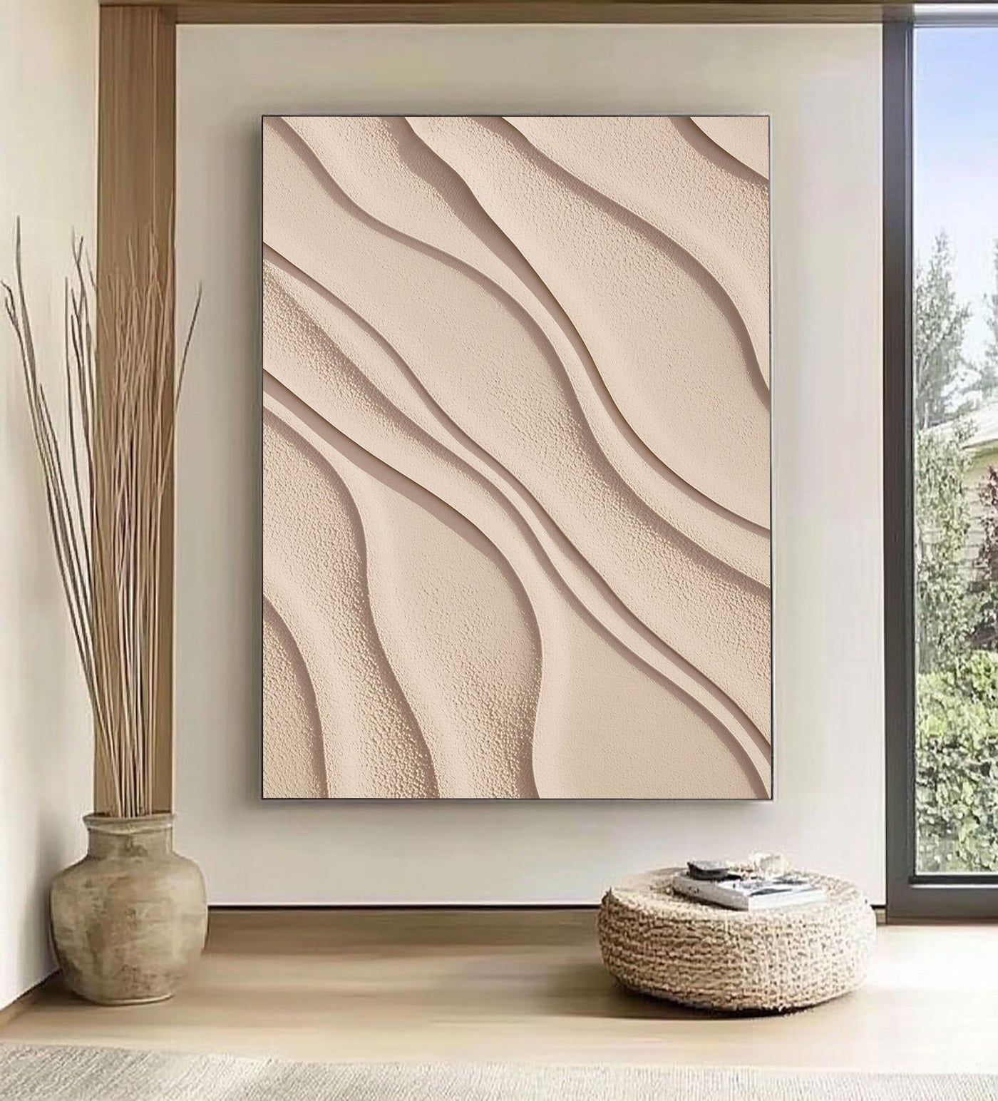 Sculpted Sand Ripples | Soft Beige Flow