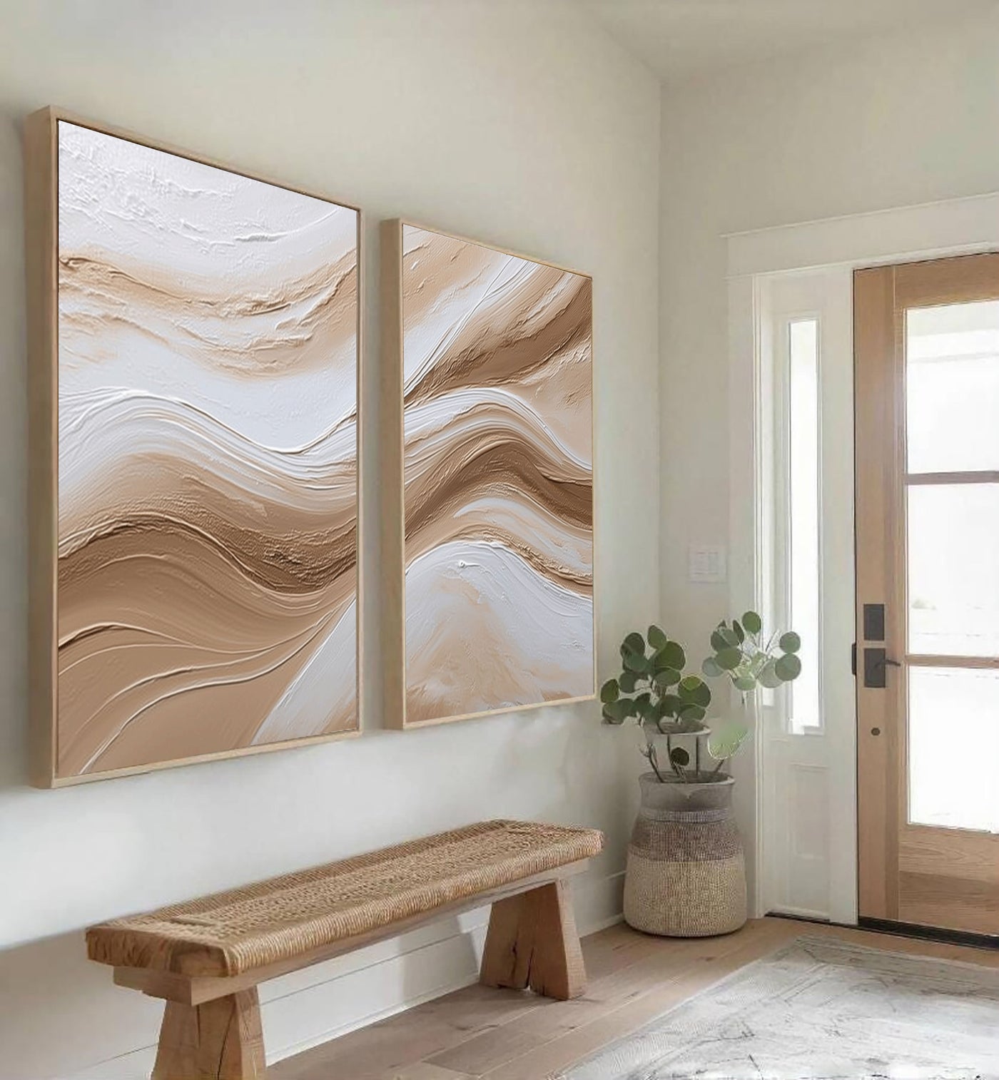 Textured Beige Waves | Flowing Lines