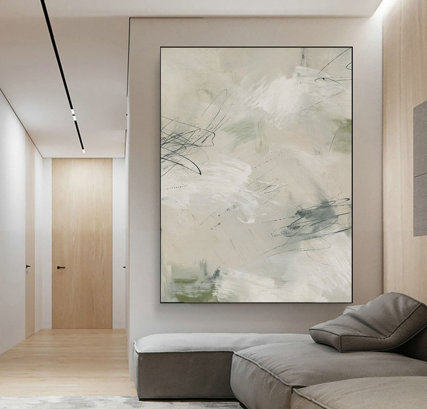 Serene Gestural Abstraction | Sage Hues