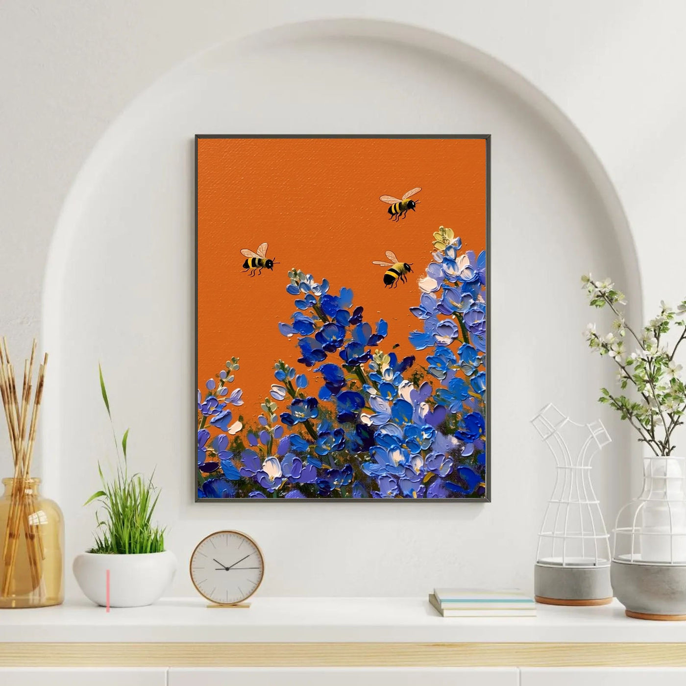 Lebendige Bienenharmonie | Blauer Blütentanz