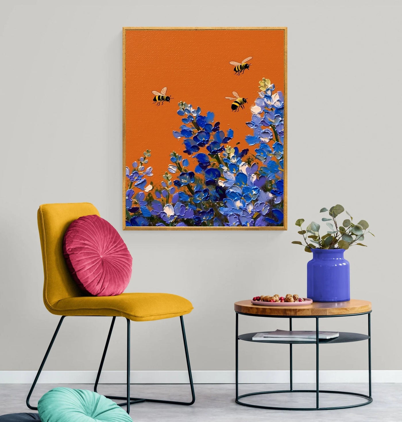 Lebendige Bienenharmonie | Blauer Blütentanz