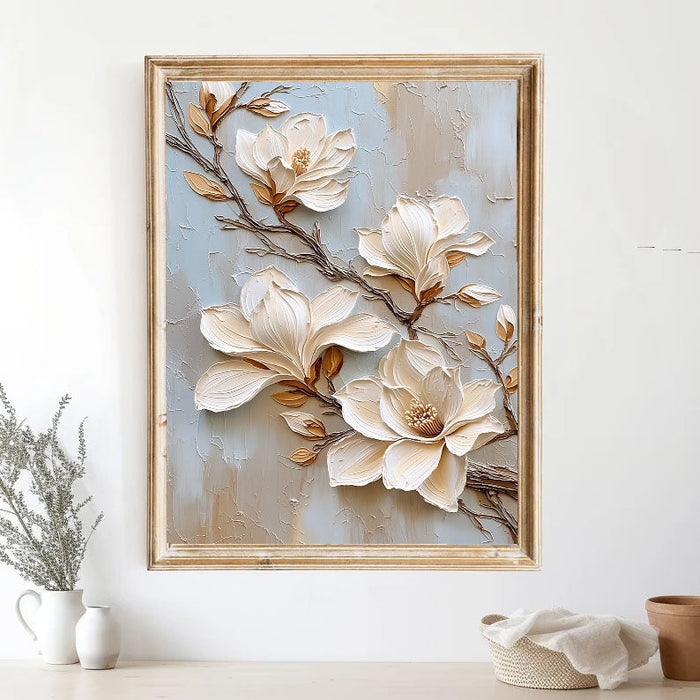 Sculpted Magnolia Grace | Cream Petal Bloom