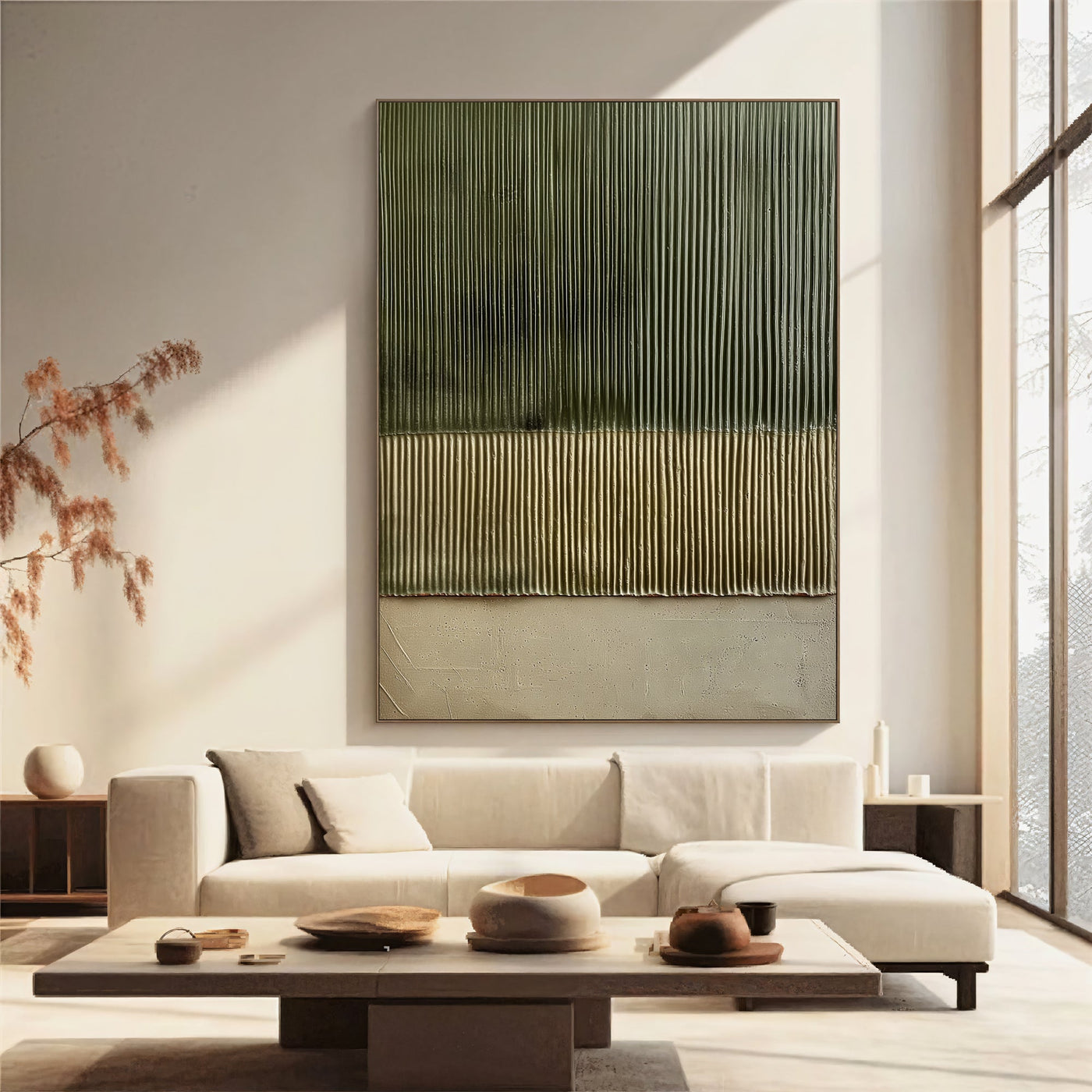 Textured Tiered Elegance | Olive Gold