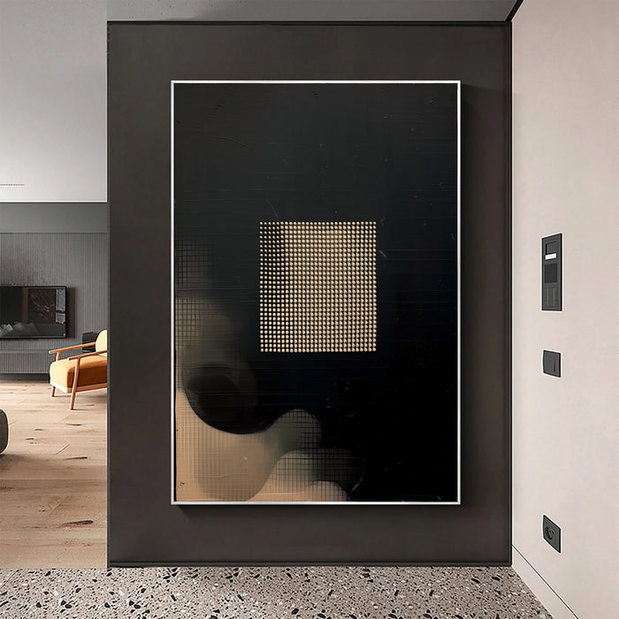 Geometric Luminous Grid | Dark Abstract