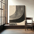 Textured Curved Lines | Black Beige