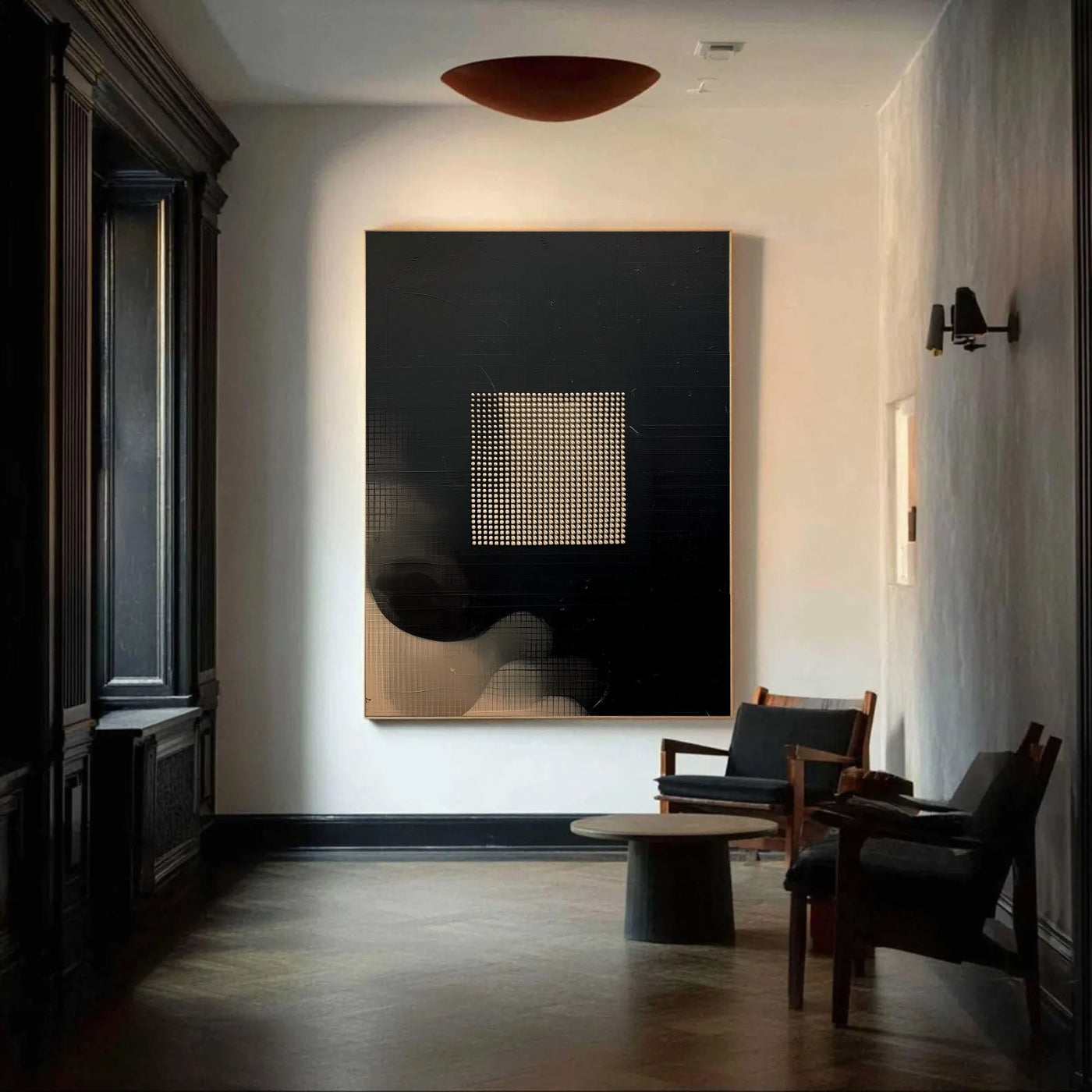 Geometric Luminous Grid | Dark Abstract