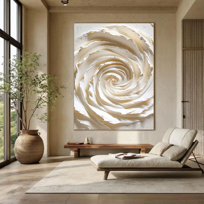 Textured Swirl Serenity | Ivory Spiral
