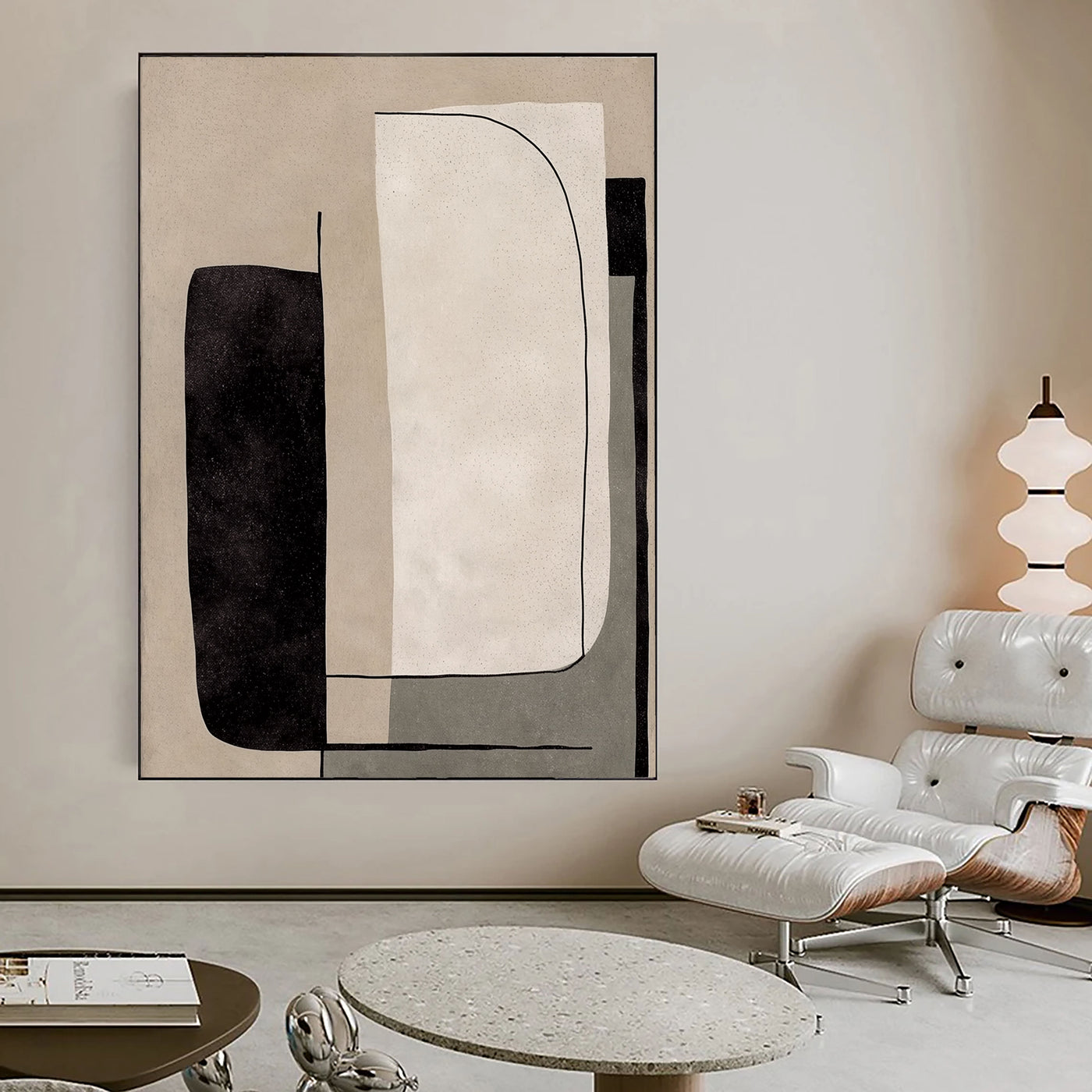 Minimalist Form Harmony | Black Beige
