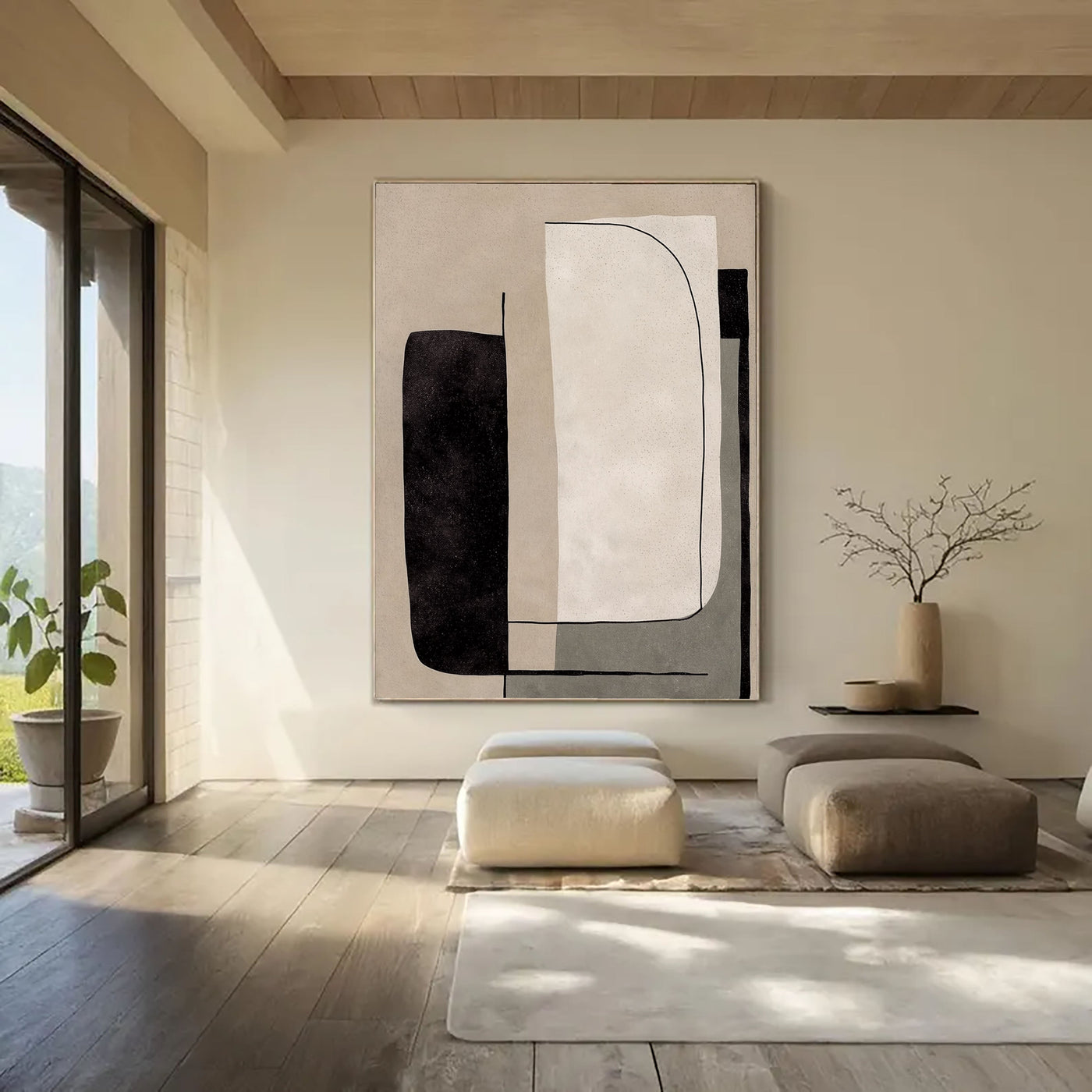 Minimalist Form Harmony | Black Beige