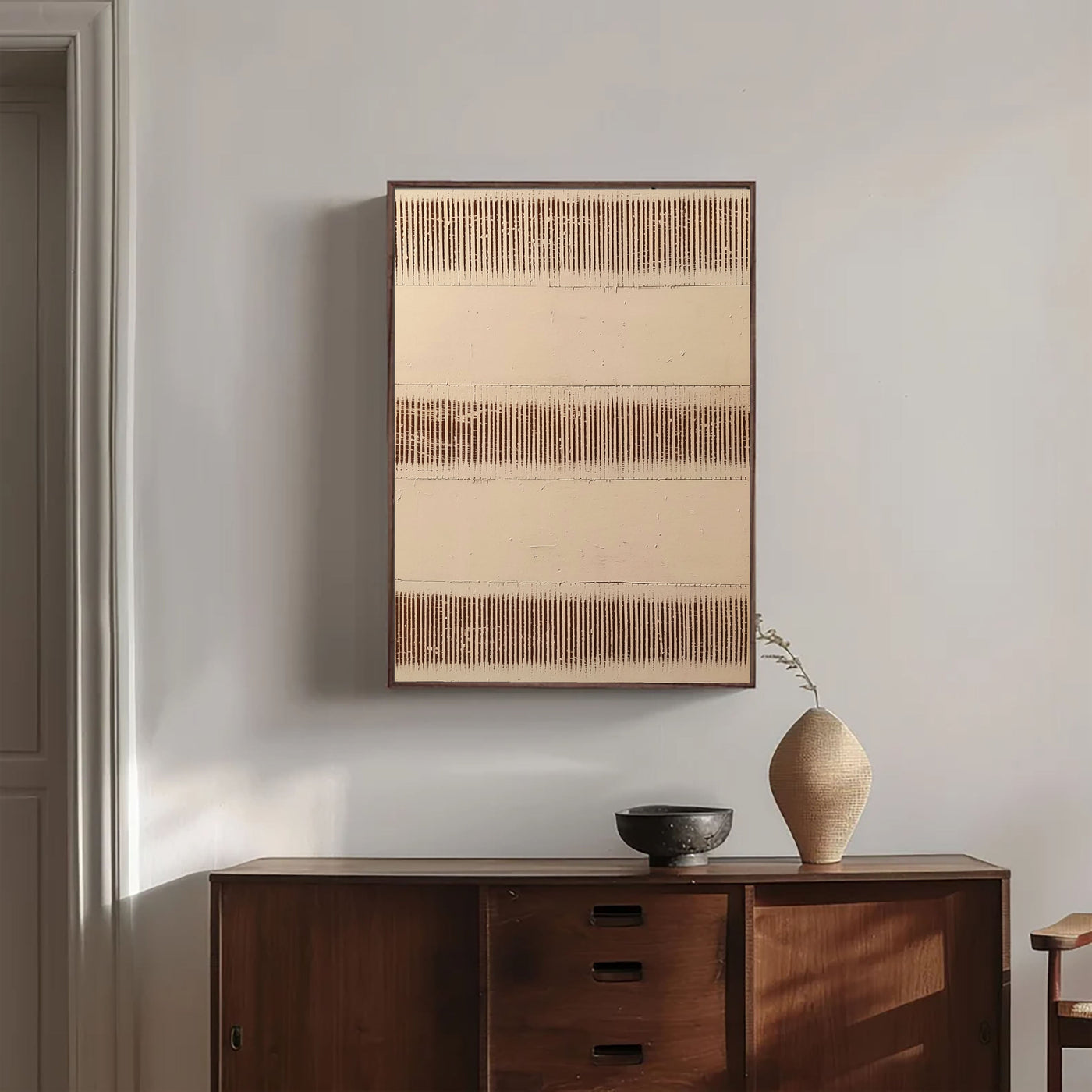 Textured Striped Serenity | Beige Fusion