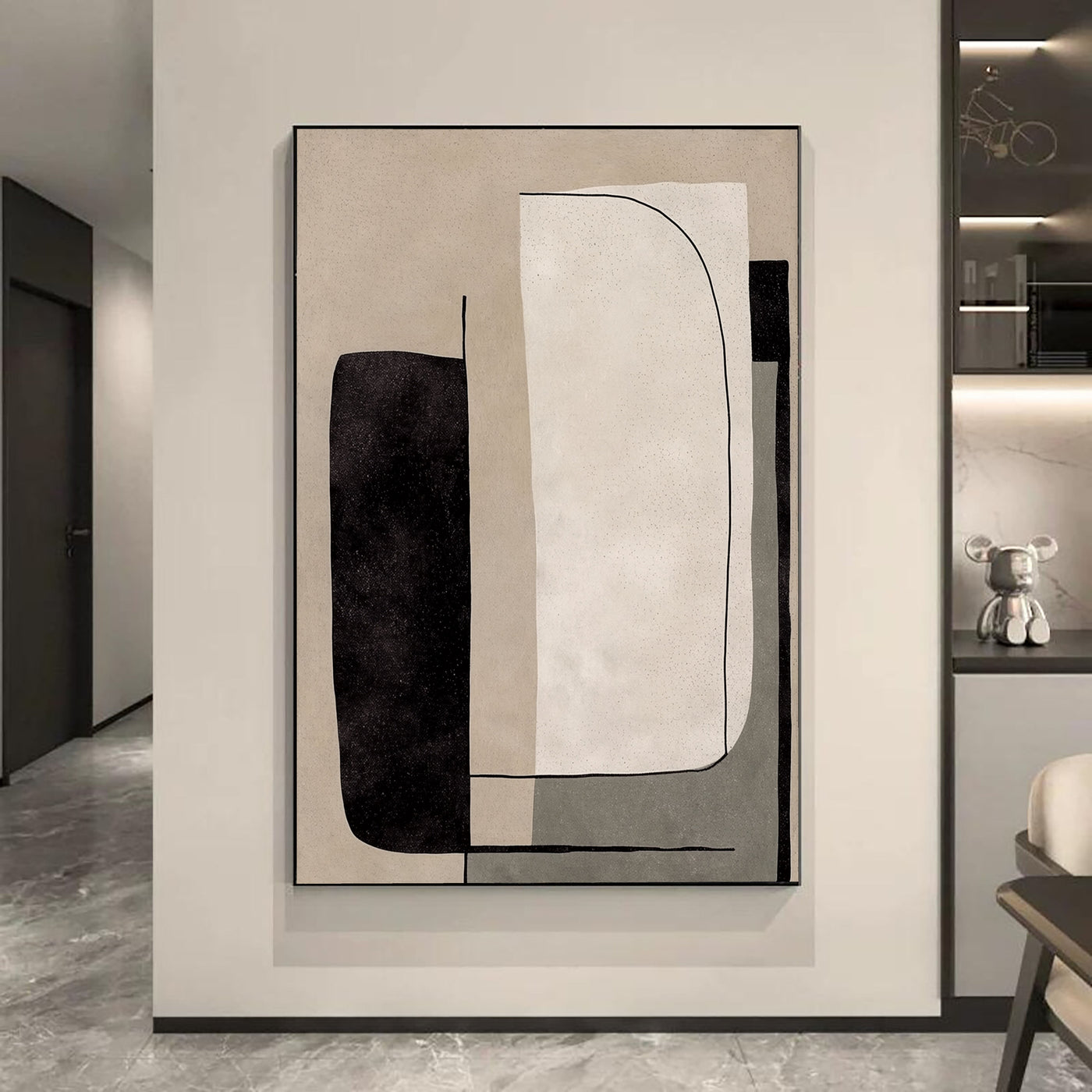 Minimalist Form Harmony | Black Beige